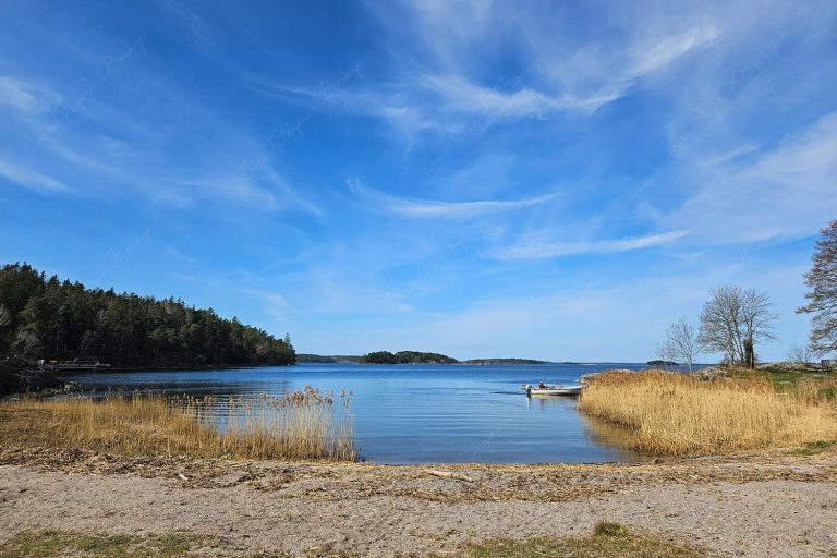 Waterside view from Grinda archipelago island, Stockholm, Sweden